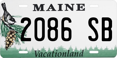 ME license plate 2086SB