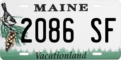 ME license plate 2086SF