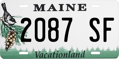 ME license plate 2087SF