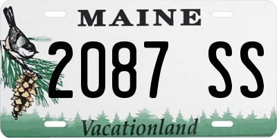 ME license plate 2087SS