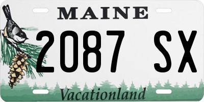 ME license plate 2087SX