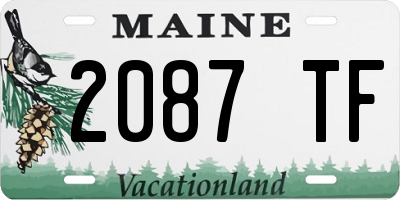 ME license plate 2087TF