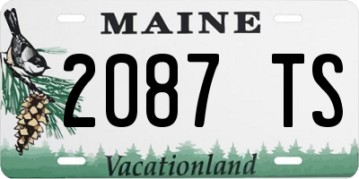 ME license plate 2087TS