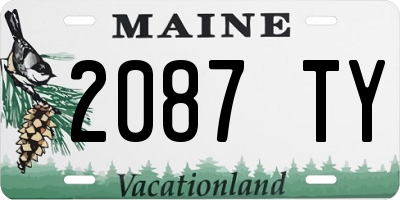 ME license plate 2087TY