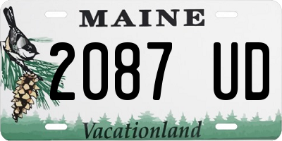 ME license plate 2087UD