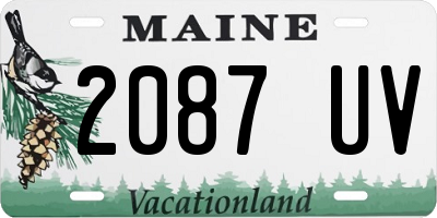 ME license plate 2087UV