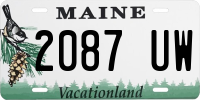 ME license plate 2087UW