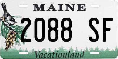 ME license plate 2088SF