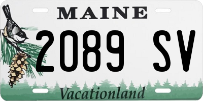 ME license plate 2089SV