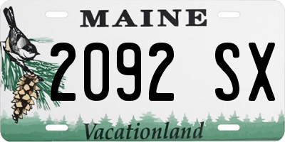 ME license plate 2092SX