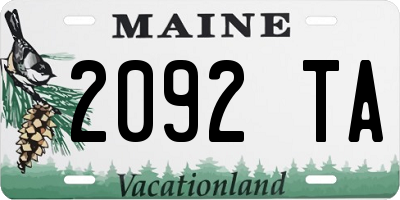 ME license plate 2092TA