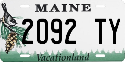 ME license plate 2092TY