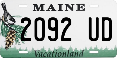 ME license plate 2092UD