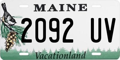 ME license plate 2092UV