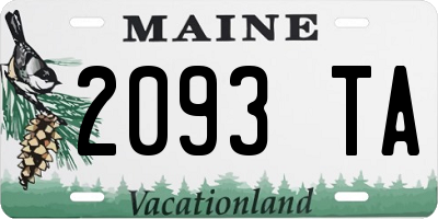 ME license plate 2093TA