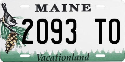 ME license plate 2093TO