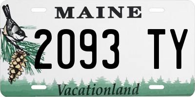ME license plate 2093TY