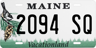 ME license plate 2094SQ