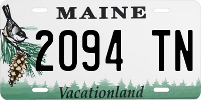 ME license plate 2094TN