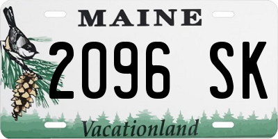 ME license plate 2096SK