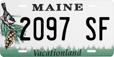 ME license plate 2097SF