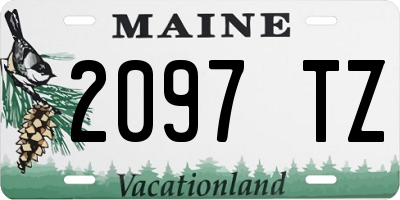 ME license plate 2097TZ
