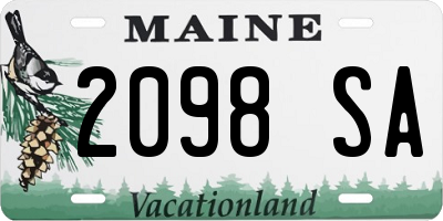 ME license plate 2098SA