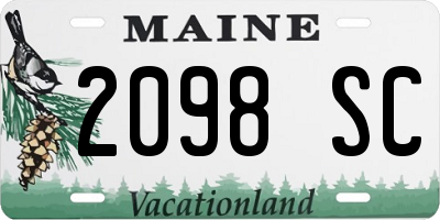 ME license plate 2098SC