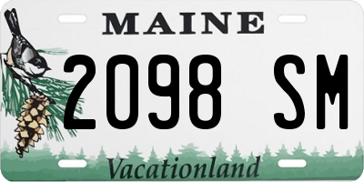 ME license plate 2098SM