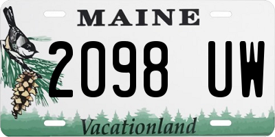 ME license plate 2098UW