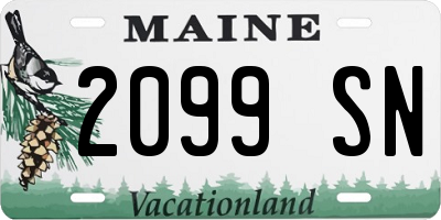 ME license plate 2099SN