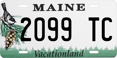 ME license plate 2099TC