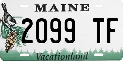 ME license plate 2099TF
