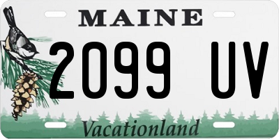 ME license plate 2099UV