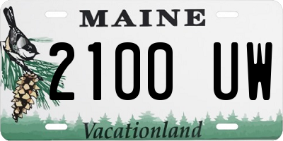 ME license plate 2100UW