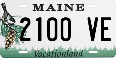 ME license plate 2100VE