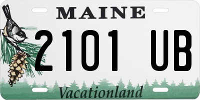 ME license plate 2101UB