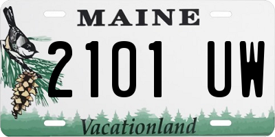 ME license plate 2101UW