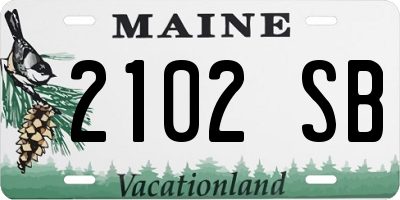 ME license plate 2102SB