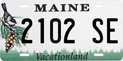 ME license plate 2102SE