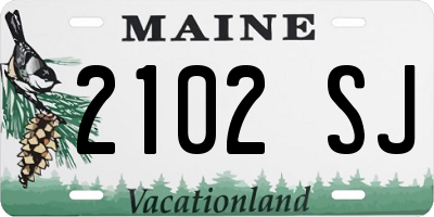 ME license plate 2102SJ