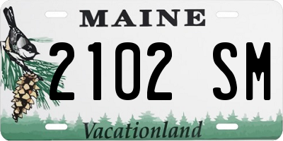 ME license plate 2102SM