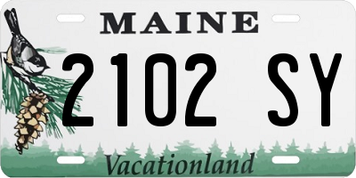 ME license plate 2102SY