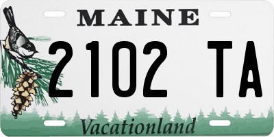 ME license plate 2102TA