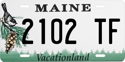 ME license plate 2102TF