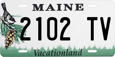 ME license plate 2102TV