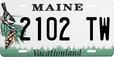 ME license plate 2102TW