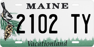 ME license plate 2102TY