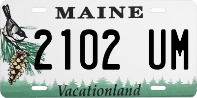 ME license plate 2102UM
