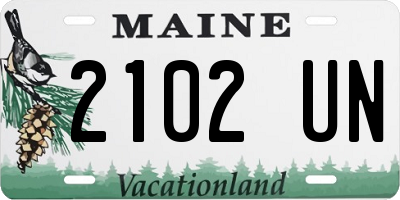 ME license plate 2102UN